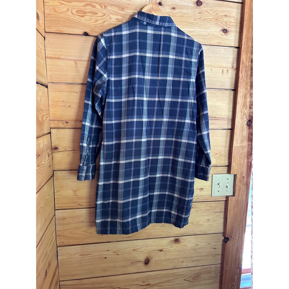 Patagonia Fjord Flannel Shirt Dress Womens Small Blue Plaid Organic Cotton Small - Picture 6 of 8